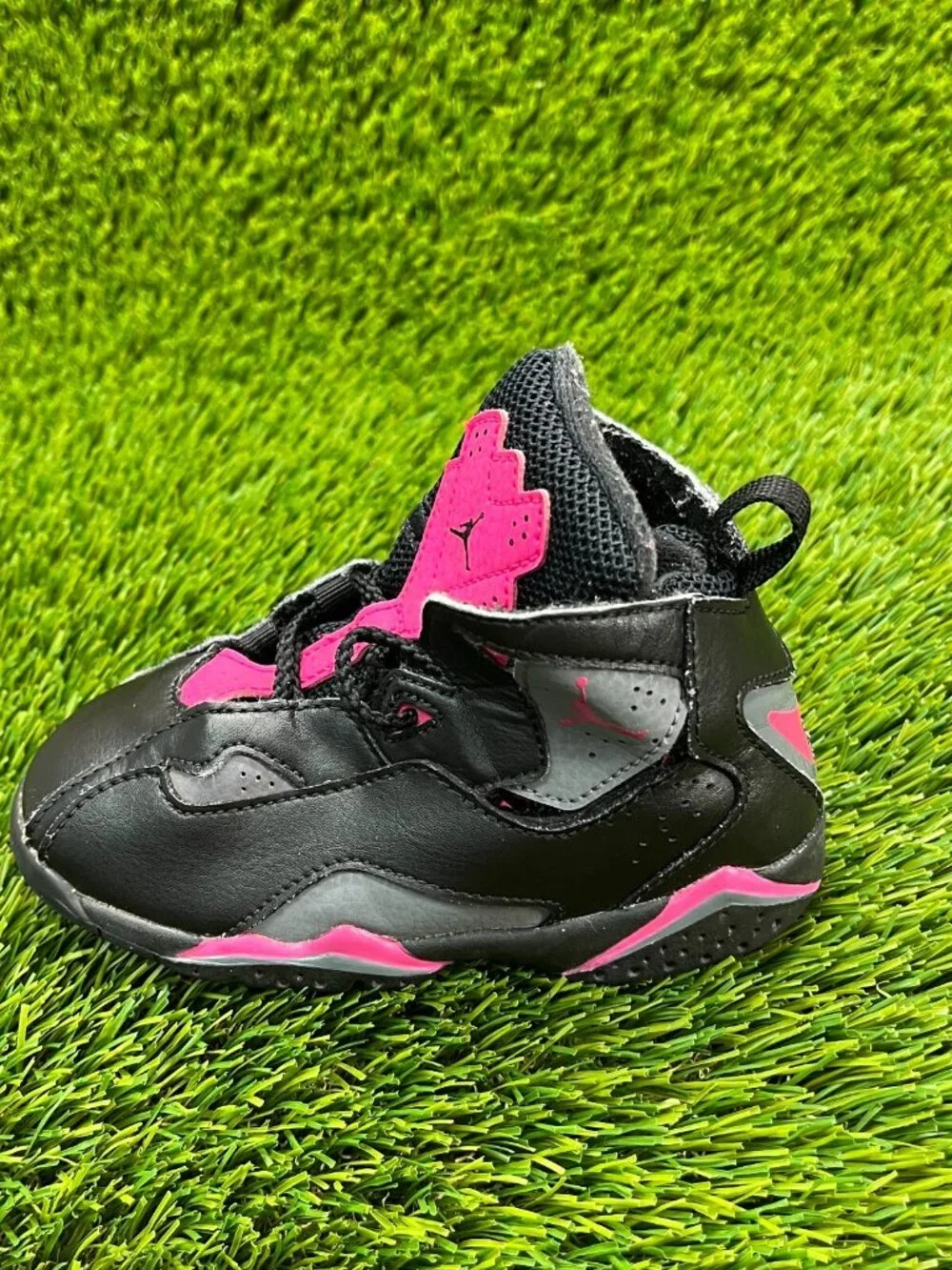 Nike Air Jordan True Flight Girls Size 9C Pink BlackAthletic Basketball Sneakers